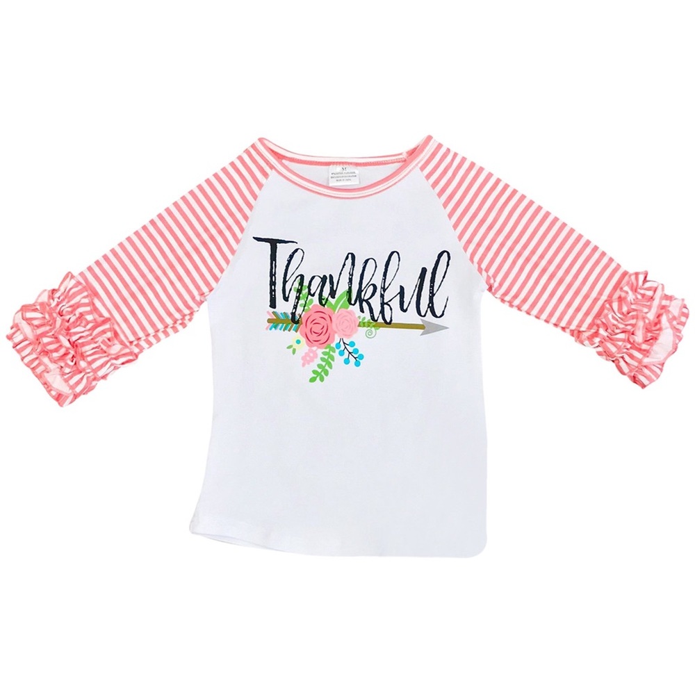 Girls Thankful Ragland Stripe Too Ruffle RELISTED - Picture 5 of 9